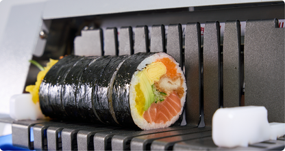 Sushi roll cutter machine slicing sushi rolls | 롤 절단기