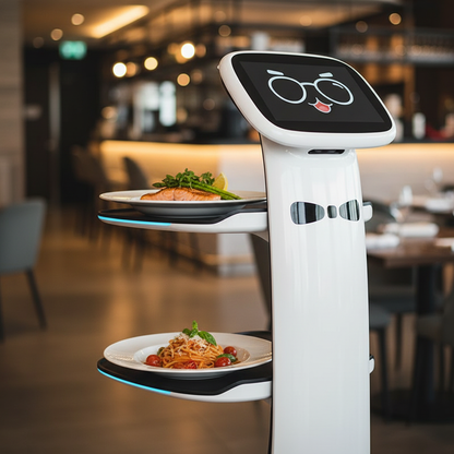 Labor-saving autonomous serving robot solution for busy dining areas and hotels